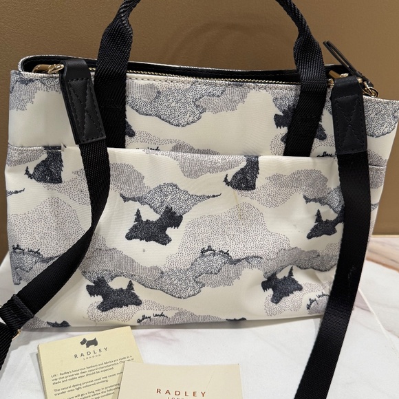 Radley London Maple Cross Head in the Clouds medium ziptop satchel or crossbody - Picture 4 of 8
